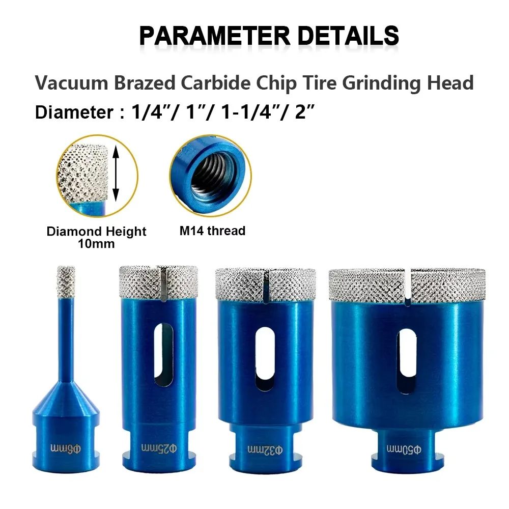 Diamond Core Drill Bit Set | M14 Thread for Tile, Granite & Marble | Dry Cutting Hole Saw - Thumbnail 5