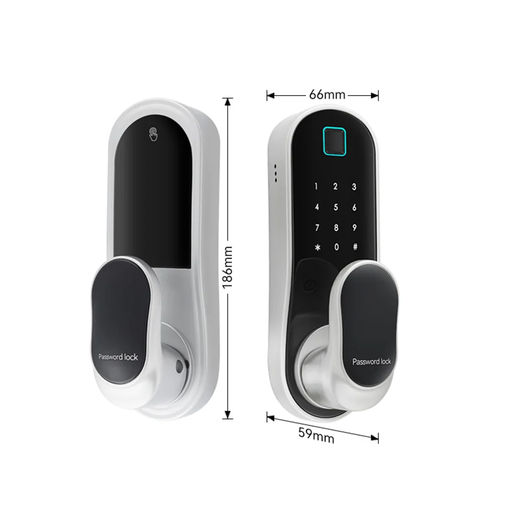 Keyless Entry Door Lock | WiFi & App Remote Biometric Lock | For 30-60mm Doors with Cards & Keys - Thumbnail 2