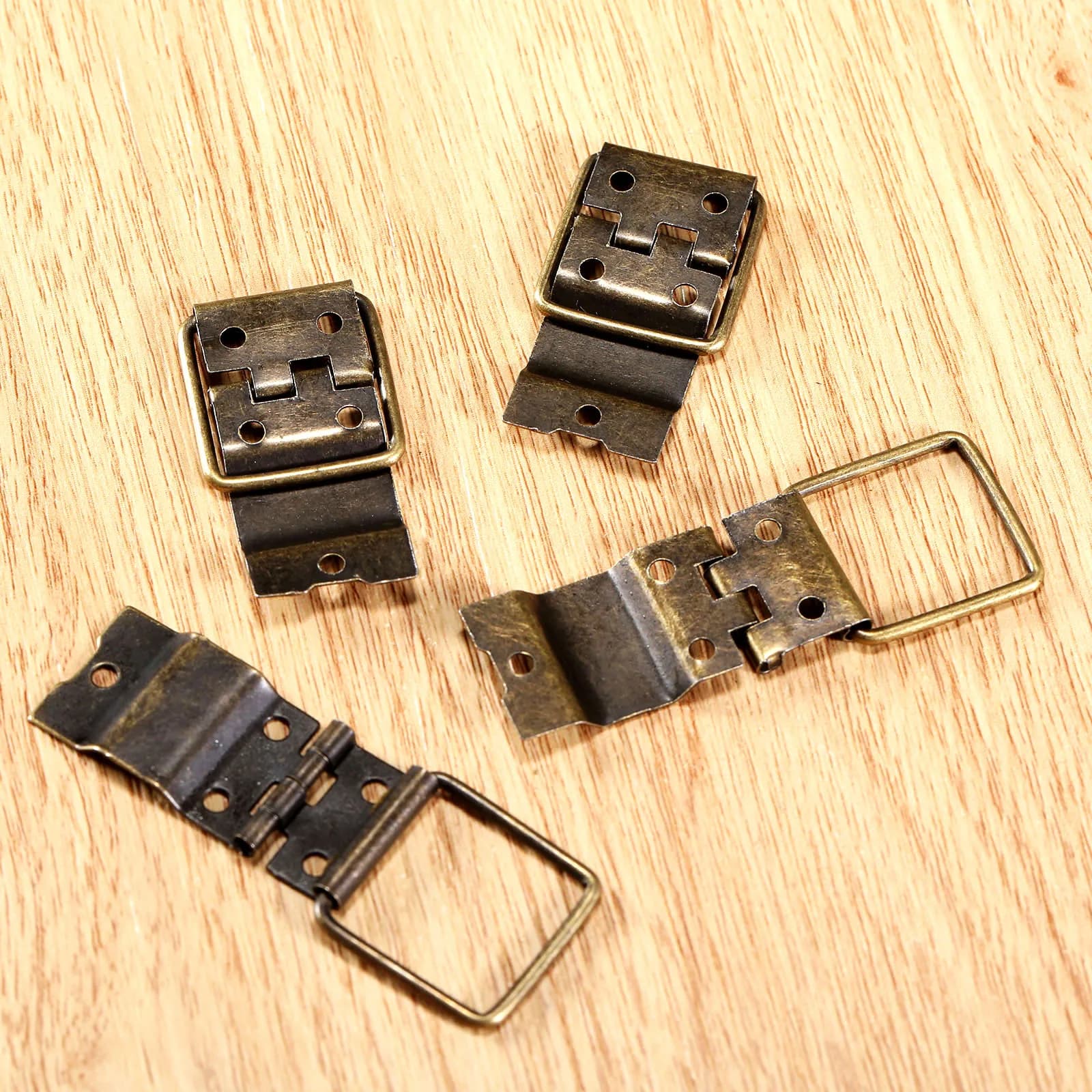 Bronze Ring Hinges | 38x21mm Even Design | Jewelry Box & Cabinet Retro Hardware - Thumbnail 6