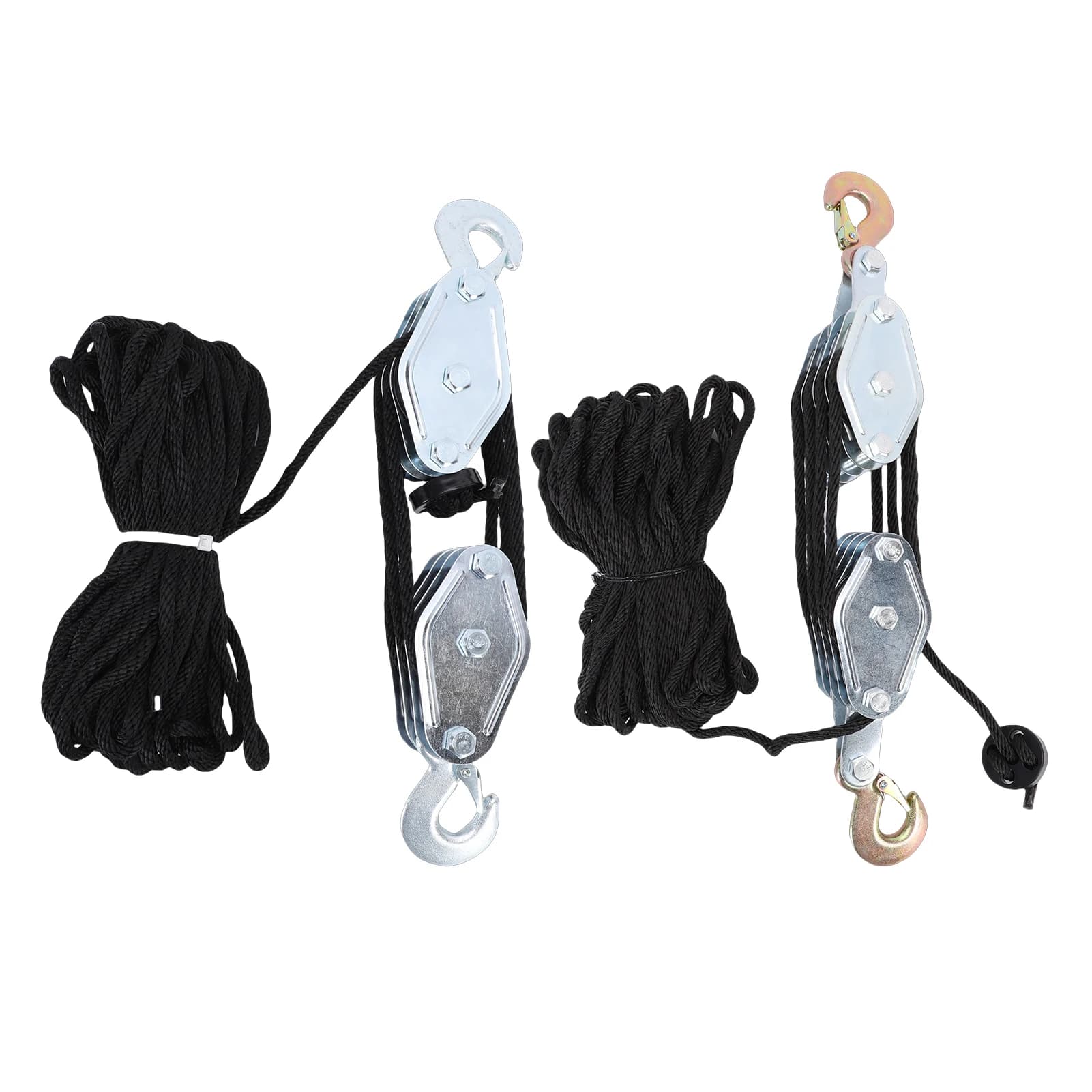 Heavy-Duty Block and Tackle Pulley System | 270° Swivel Hook | High-Strength Rust-Resistant Bearing - Thumbnail 7