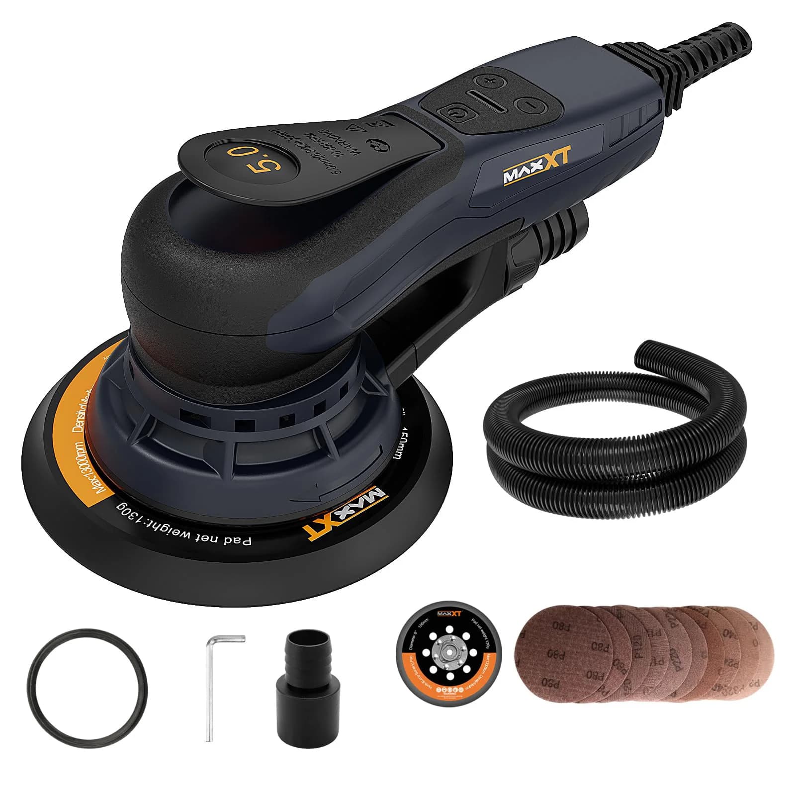 6-Inch Electric Sander | Compact Orbital Design | Woodworking & Surface Prep Tool - Thumbnail 2