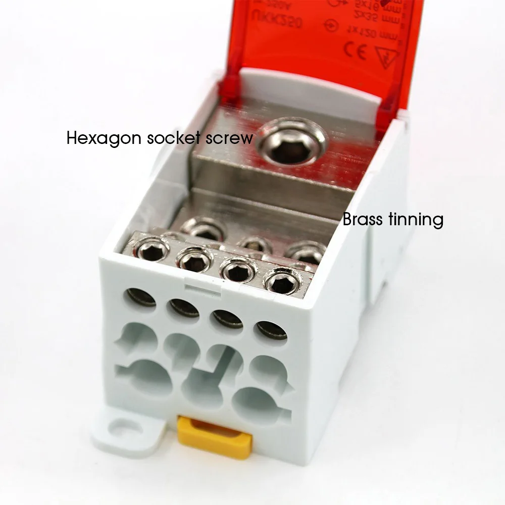 DIN Rail Terminal Block | 80A-500A High-Current Distribution | UKK Series Junction Box - Thumbnail 4