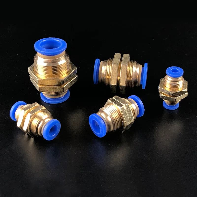 Pneumatic Push-to-Connect Fittings Kit | 4mm-12mm OD | Bulkhead Union & Straight Connectors - Thumbnail 5