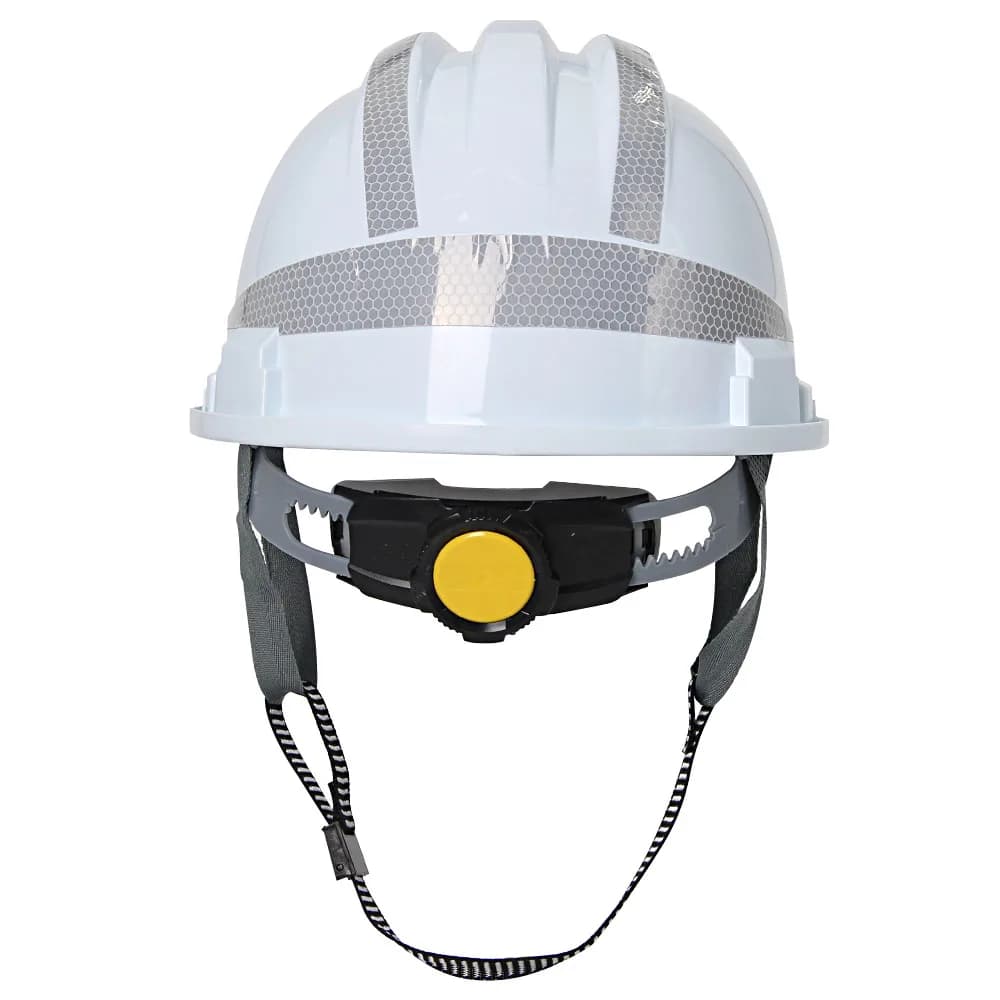 Thickened ABS construction safety helmet with breathable design, reflective stickers, and workplace protection for engineers.