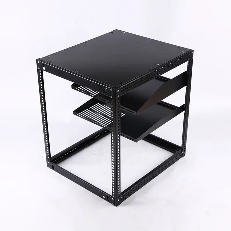 19 12U Server Rack | Open Frame Network Cabinet for Audio & IT Equipment - Thumbnail 3