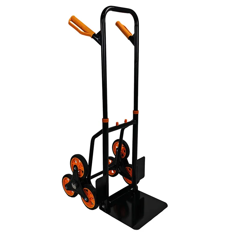 Heavy-Duty Stair Climbing Hand Truck | Foldable Steel Dolly Cart | Tool & Equipment Transport - Thumbnail 4