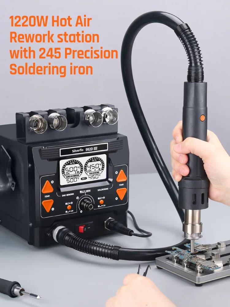 1220W Soldering & Hot Air Rework Station | Precision Temperature Control | C210/C245 Handle Compatible - Thumbnail 3