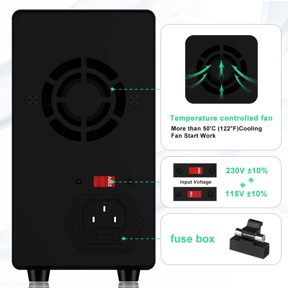 Adjustable DC Power Supply | 32V-160V Lab-Grade Voltage | USB Charging & Digital Display - Thumbnail 5