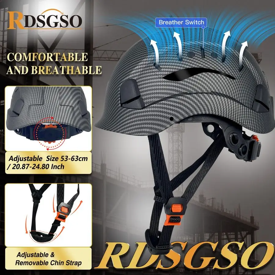 Industrial Hard Hat | 6-Point Suspension & Adjustable Vents | Construction & Outdoor Work - Thumbnail 6