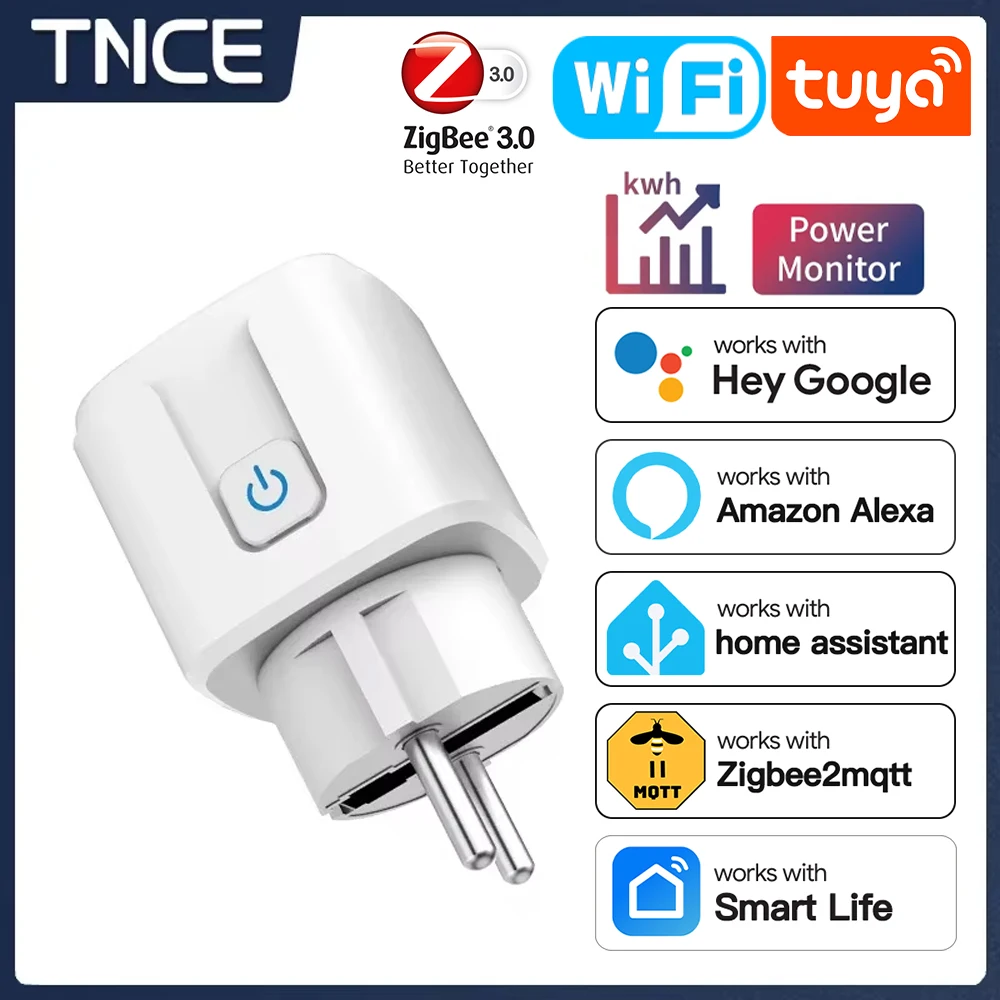 Smart Plug | 16A/20A EU Socket with Energy Monitoring | Voice Control for Alexa & Google Home - Thumbnail 2