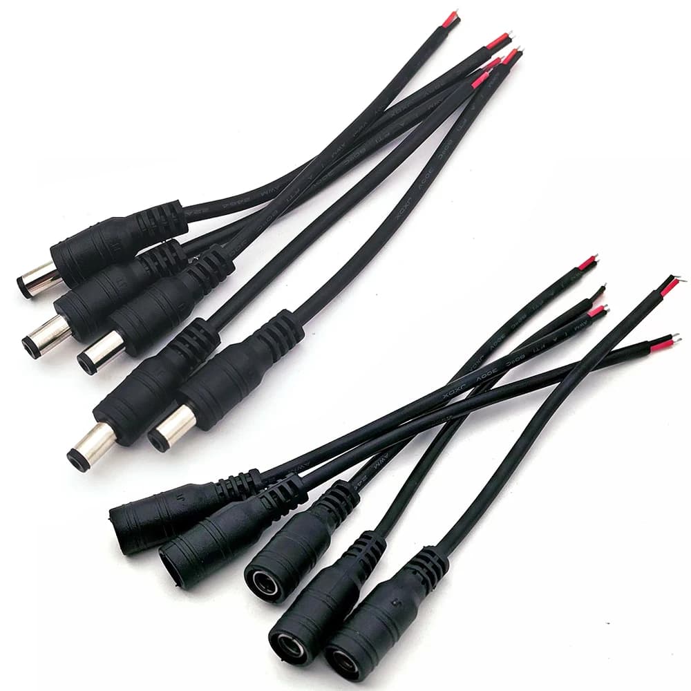 12V DC Power Cable | 2.1x5.5mm 2-Pin Connector for LED Strips, Cameras & Routers - Thumbnail 3