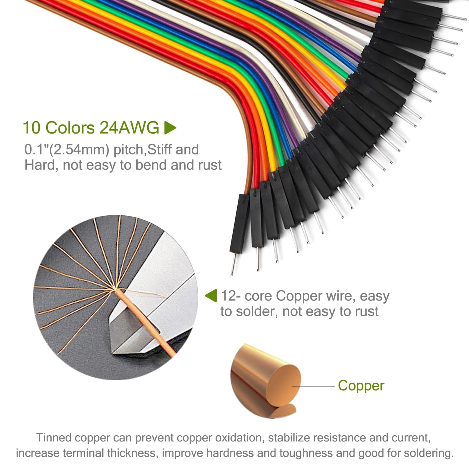 Jumper Wire Kit for Arduino & Breadboards | 24AWG Copper | 10cm-30cm Male/Female Set - Thumbnail 3