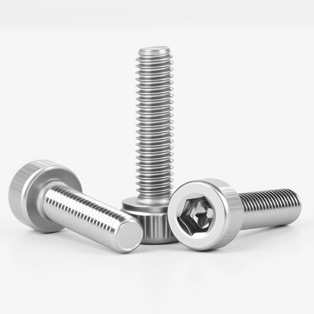 304 stainless steel hex socket cap head Allen bolts, DIN912 grade 12.9, in sizes M2 through M10 with a black hexagon A2 finish.