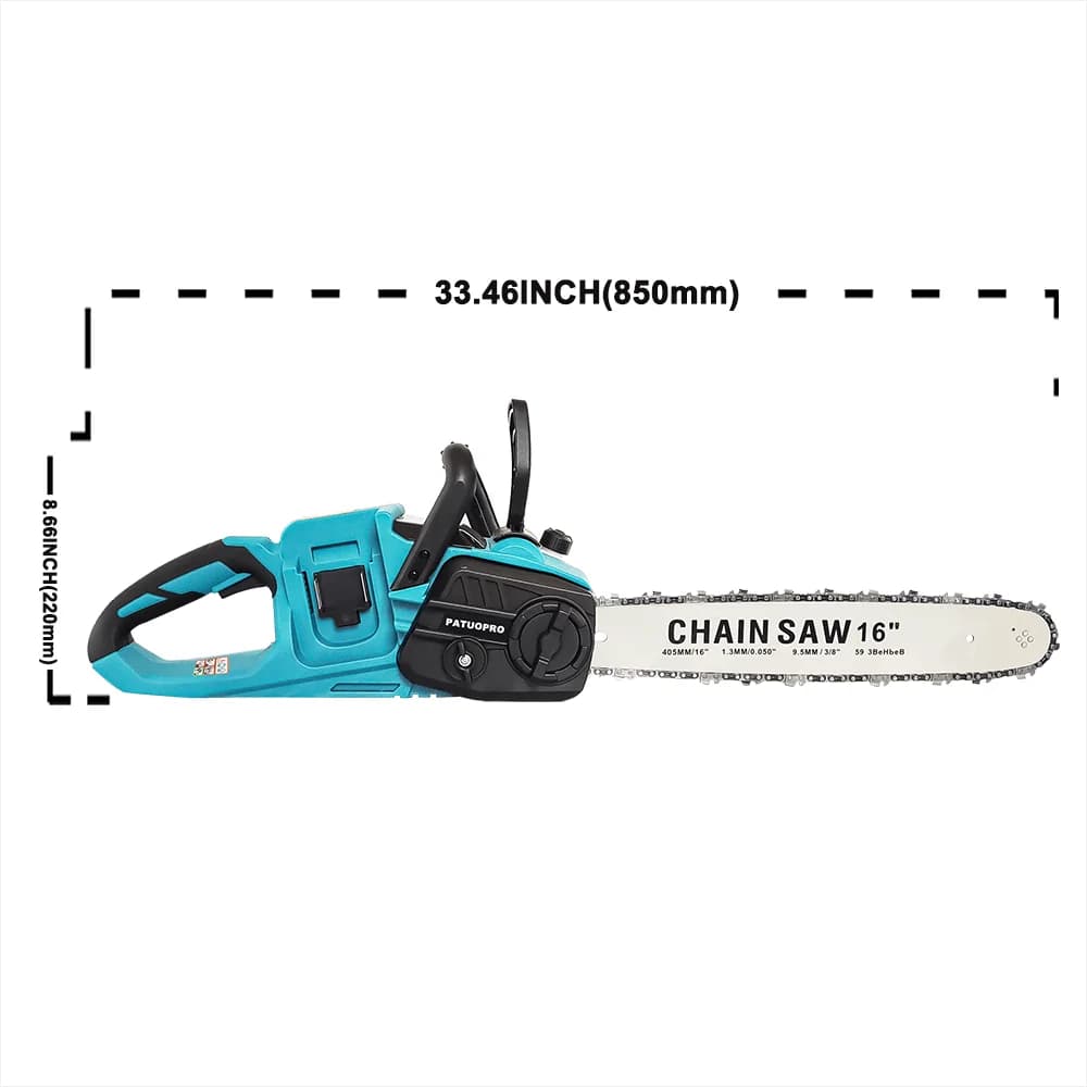 16-Inch Cordless Chain Saw | Brushless Motor For Orchard Branch | Compatible With Makita Battery - Thumbnail 2