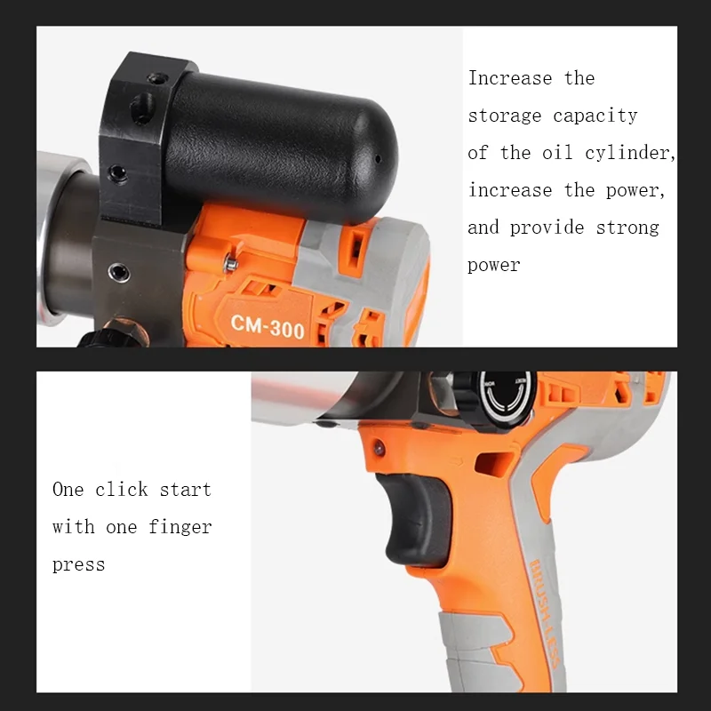 Hydraulic Crimping Tool | CM-300 Portable Electric Crimper for Copper & Aluminum Terminals - Thumbnail 4