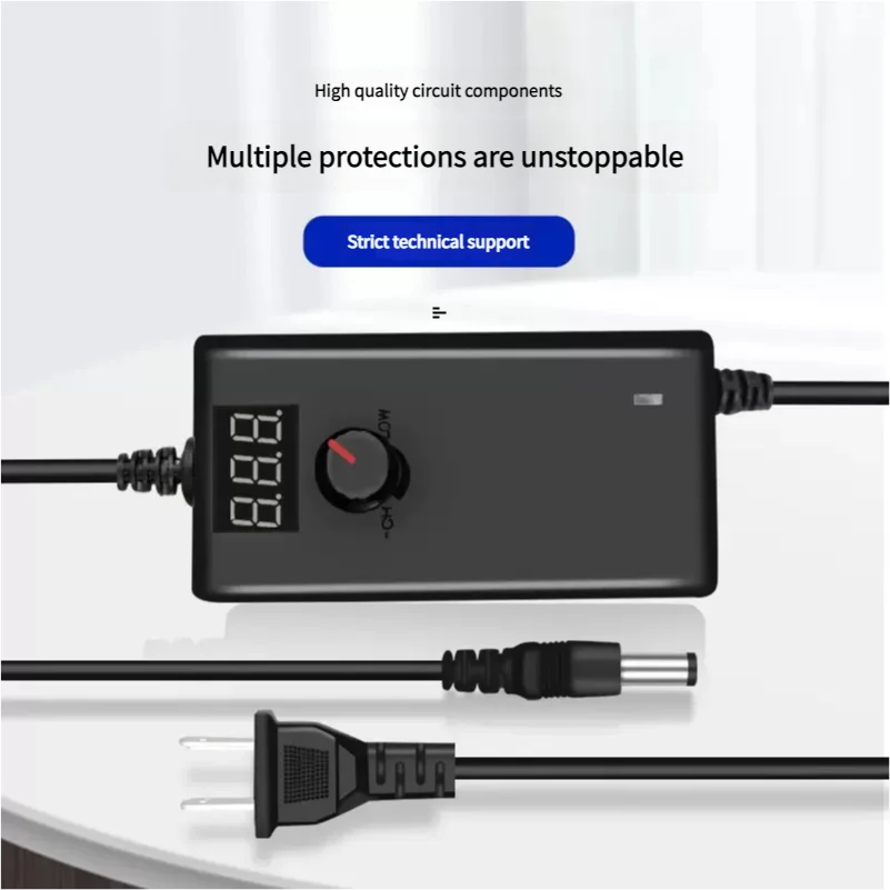 Adjustable Power Adapter | 3-12V 2A DC Output | LED Strip & Electronics Charger - Thumbnail 4