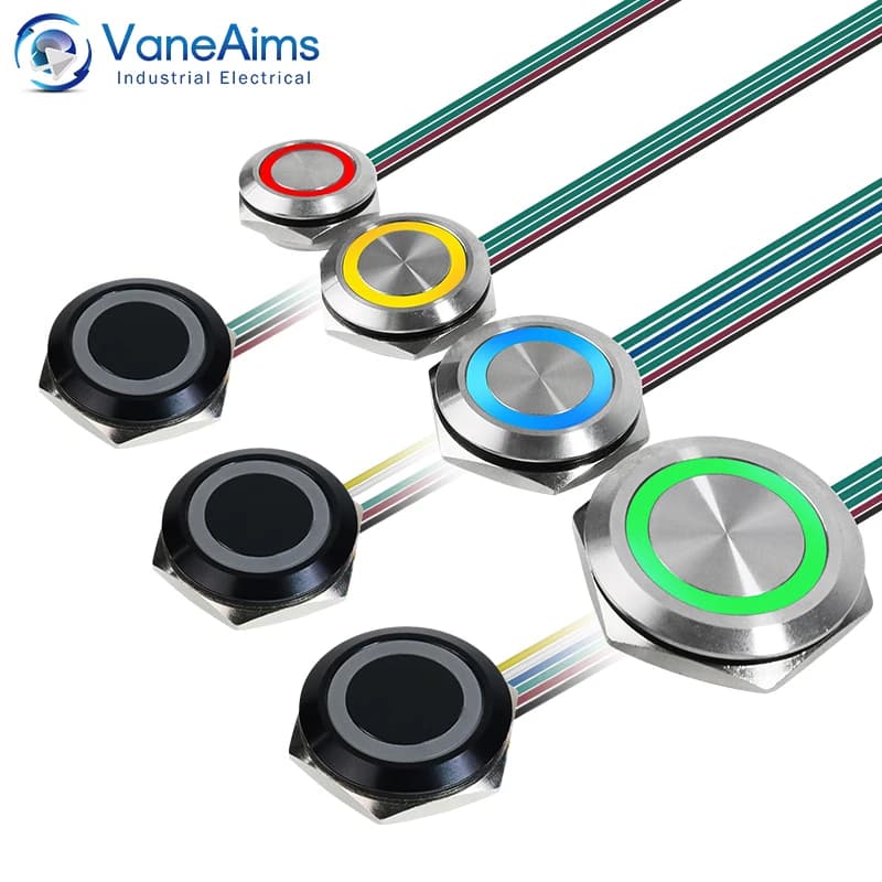 Momentary Push Button Switch | IP65 Waterproof | 12V/220V LED | 16-30mm Sizes - Thumbnail 5
