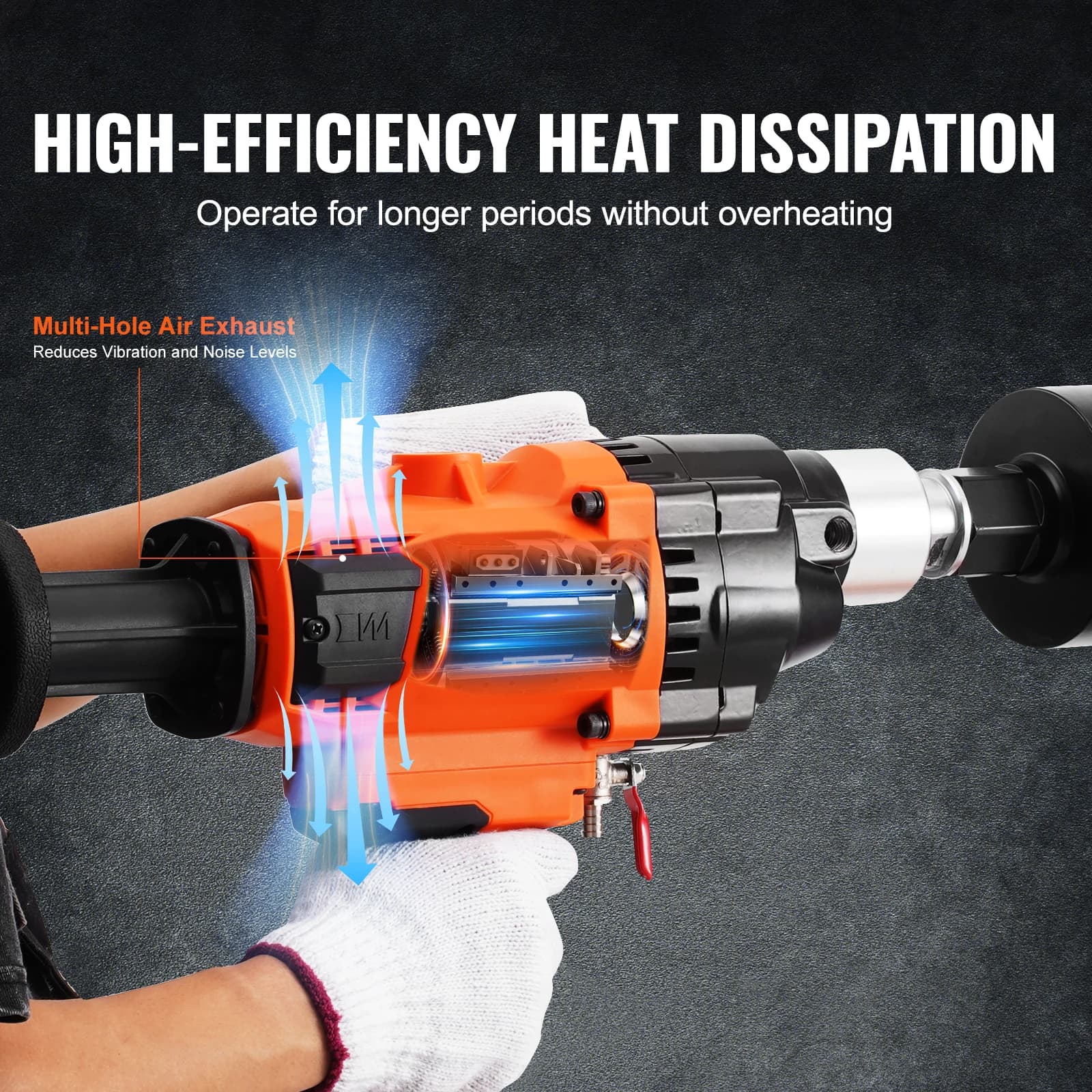 SucceBuy 2000W/2600W Handheld Core Drill Machine Drilling Diameter Wet&Dry Diamond Core Drill Rig Rugged Concrete Core Drill - Thumbnail 7
