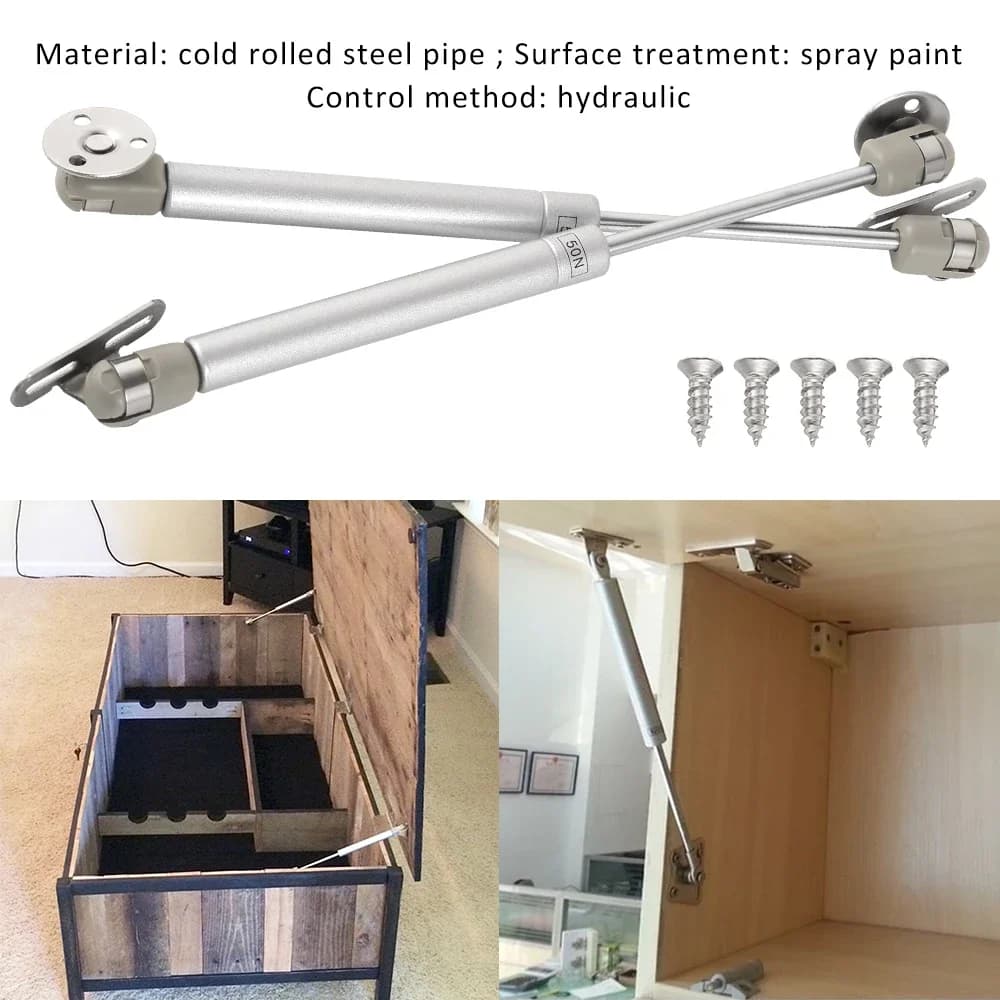 4pc Gas Strut Cabinet Door Lift Support | Hydraulic Spring Hinge System | Heavy-Duty Furniture Hardware - Thumbnail 6