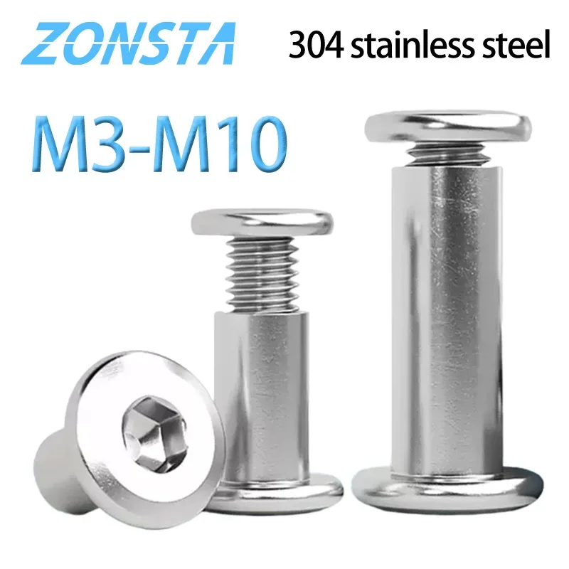 Grade Insert Nuts | M3-M10 304 Stainless Steel | Flat Hex Socket Head Rivet Connector - Thumbnail 2