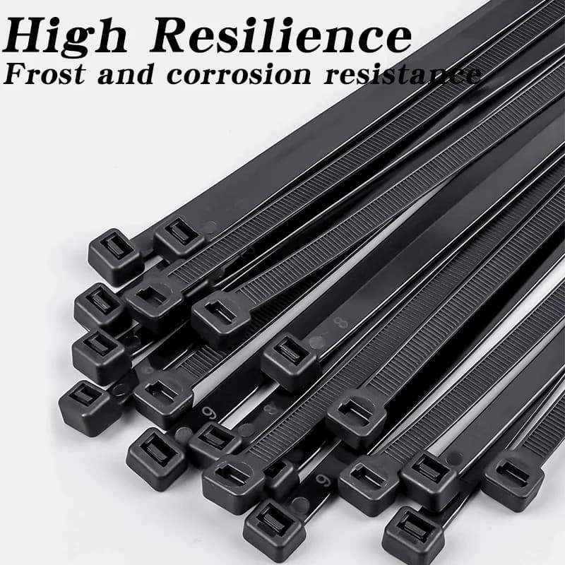 Professional-Grade Cable Management Kit | 500-Piece Nylon Zip Ties | Heavy-Duty Self-Locking Straps - Thumbnail 5