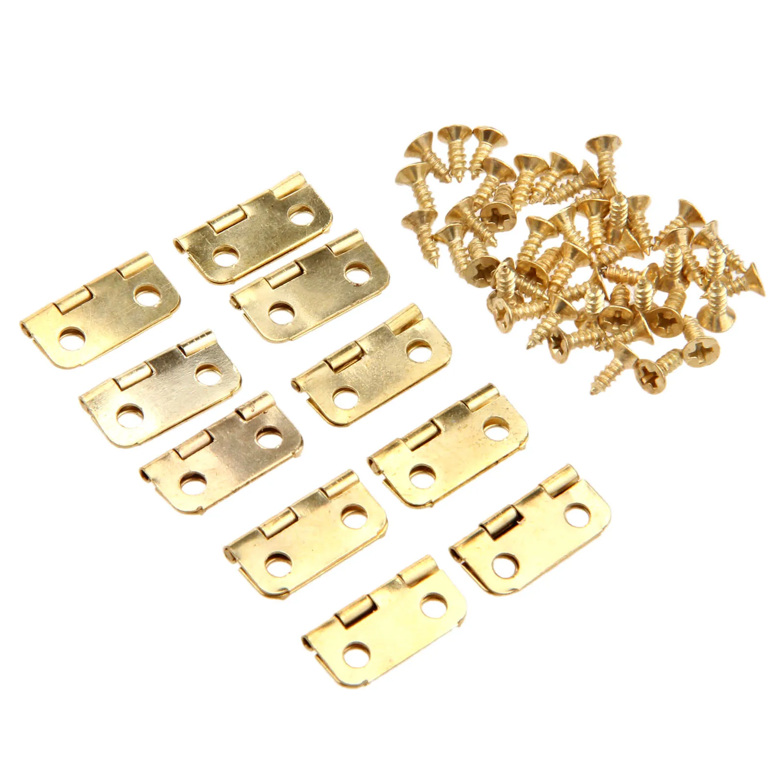 10 Pcs Antique Bronze Cabinet Hinges | 16x13mm Small Furniture Fittings | For Jewelry & Wood Boxes - Thumbnail 5