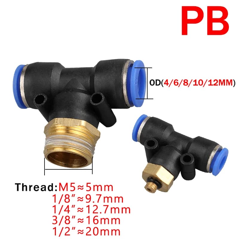 20/50PCS Pneumatic Air Connector Fitting PC/PCF/PL/PB/SL 4mm 6mm 8mm Thread 1/8 1/4 3/8 1/2 Hose Fittings Pipe Quick Connectors - Thumbnail 6