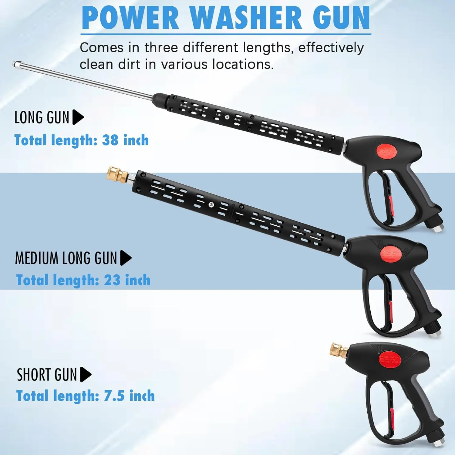 Washer Gun Kit | 2 Wands & 5 Nozzle Tips | 3/8 Swivel Connector - Thumbnail 3