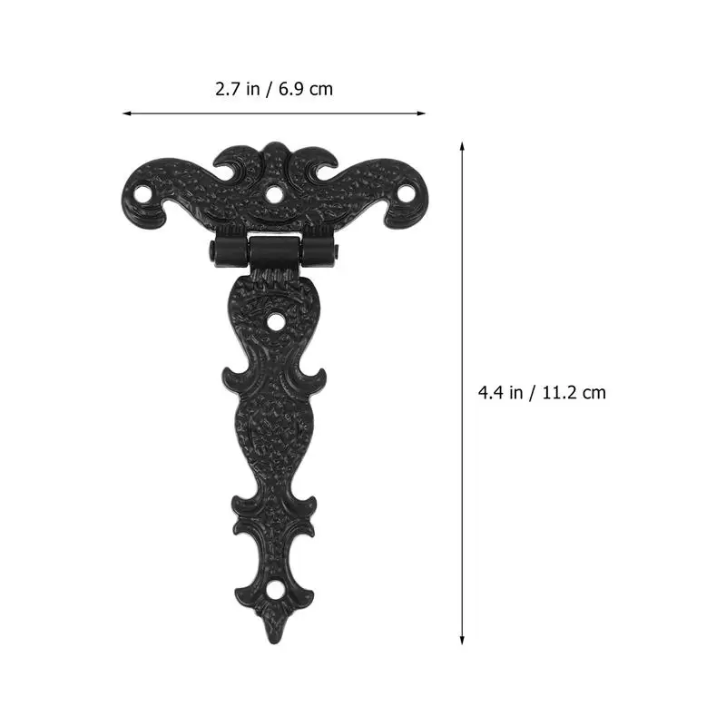 Decor Door Hinges | 4 Pcs European Style | Wooden Suitcase & Cabinet Black Hinges - Thumbnail 6