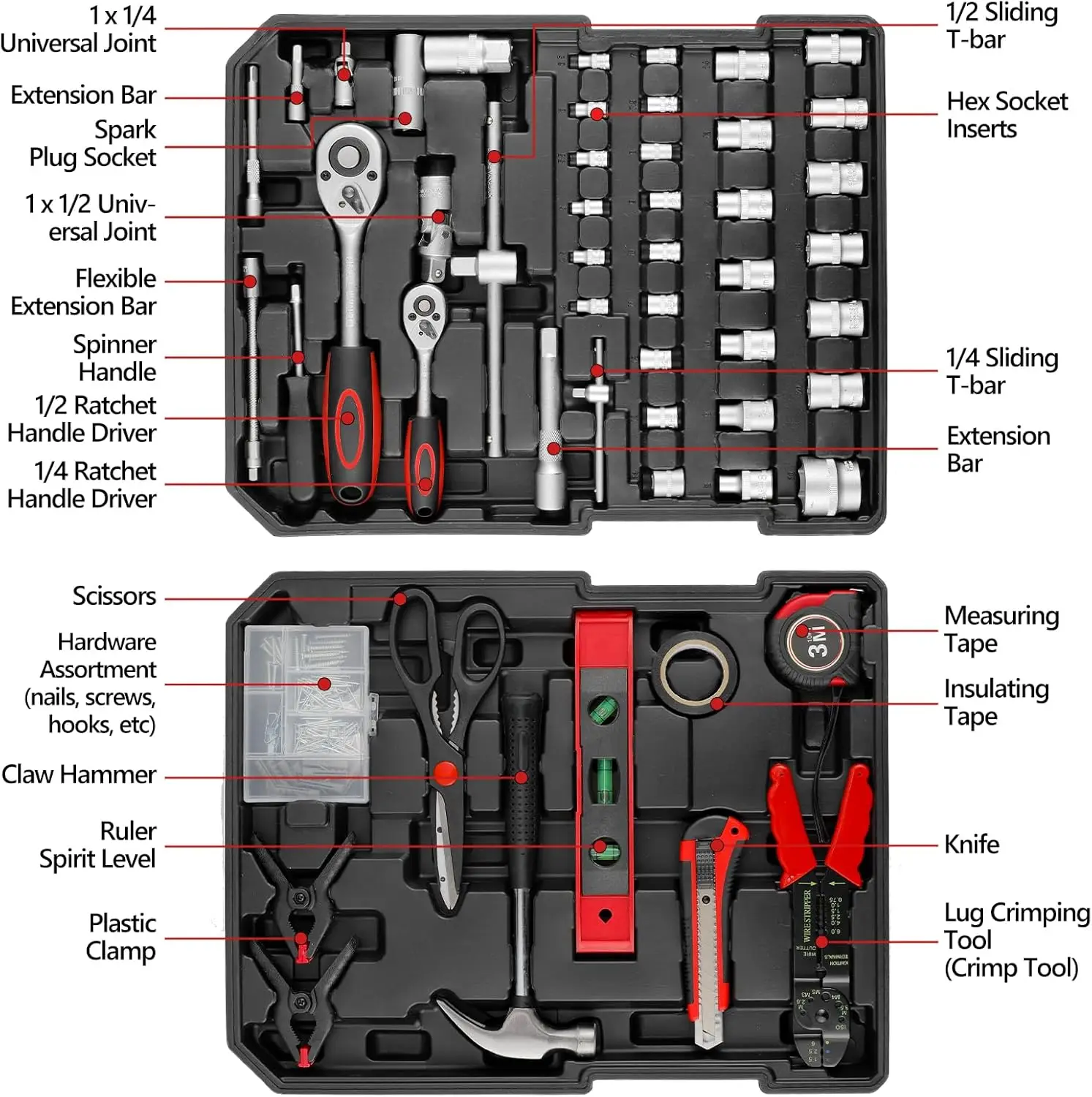 799-Piece Professional Tool Set | Socket Wrenches & Hand Tools | Rolling Case for Home Repair - Thumbnail 3