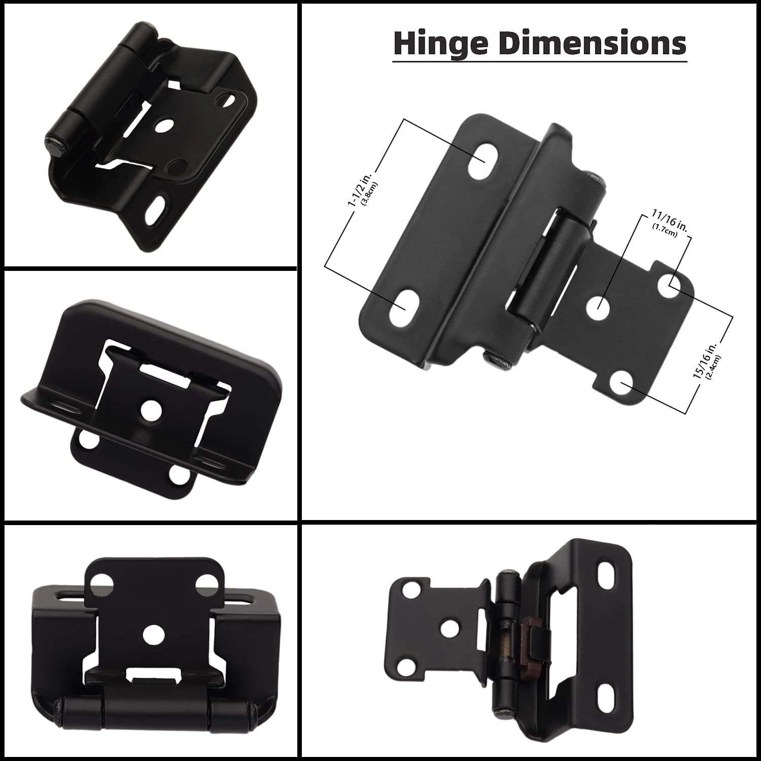Heavy-Duty 1/2 Cabinet Hinges | Full Overlay & Frameless Design | Soft Close European Style - Thumbnail 3