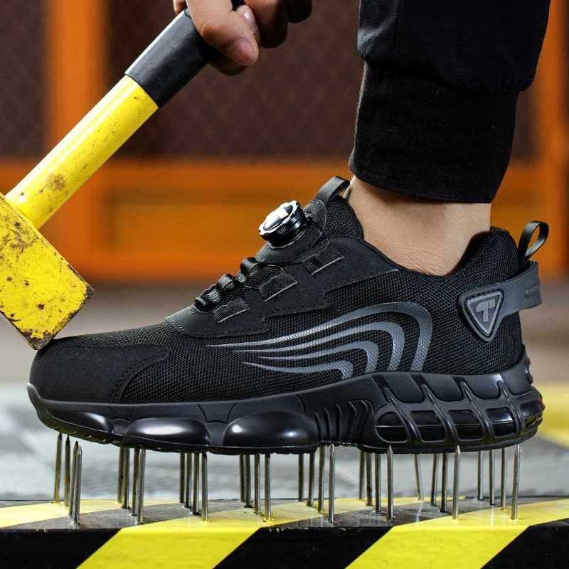 Button Safety Shoes | Anti-Impact Work Footwear | Fashionable Men's Protective Sports Shoes - Thumbnail 3