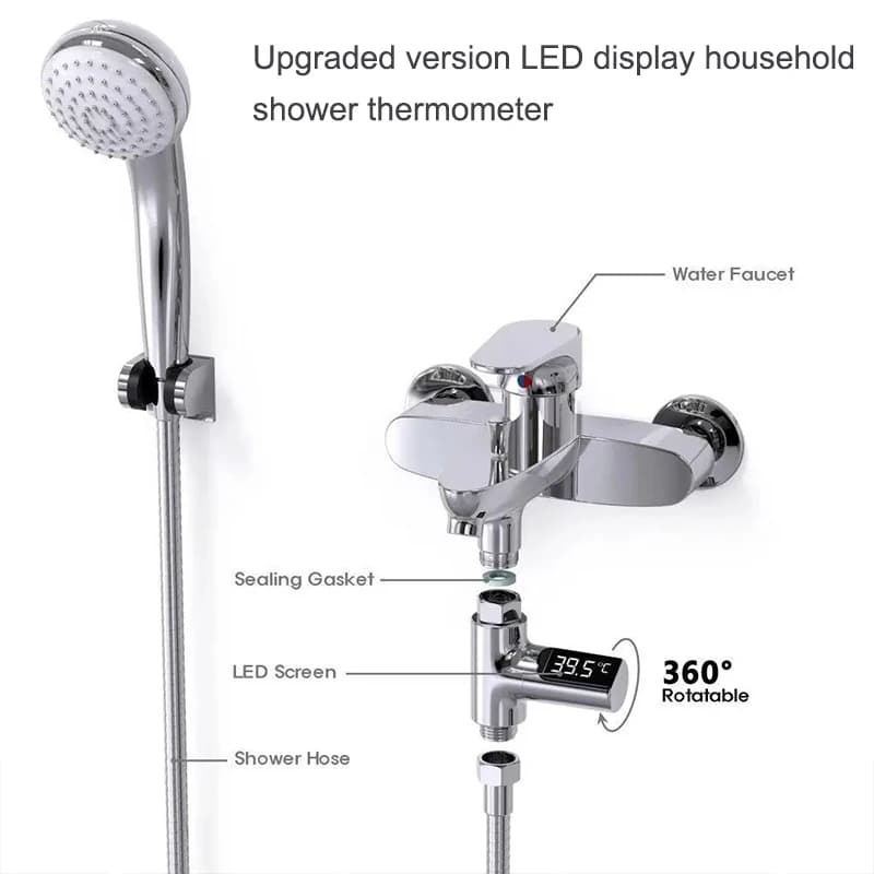 Self-Powered Digital Shower Thermometer | Real-Time Water Temperature Monitor for Bath & Baby Care - Thumbnail 2
