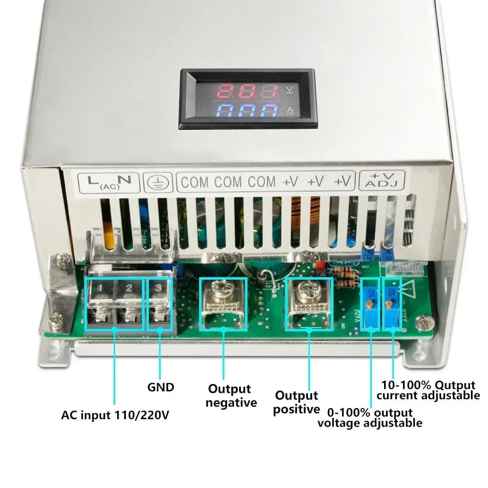 Adjustable Switching Power Supply | 500W-1500W | 0-220V AC/DC Output | Lab & Industrial Grade - Thumbnail 3