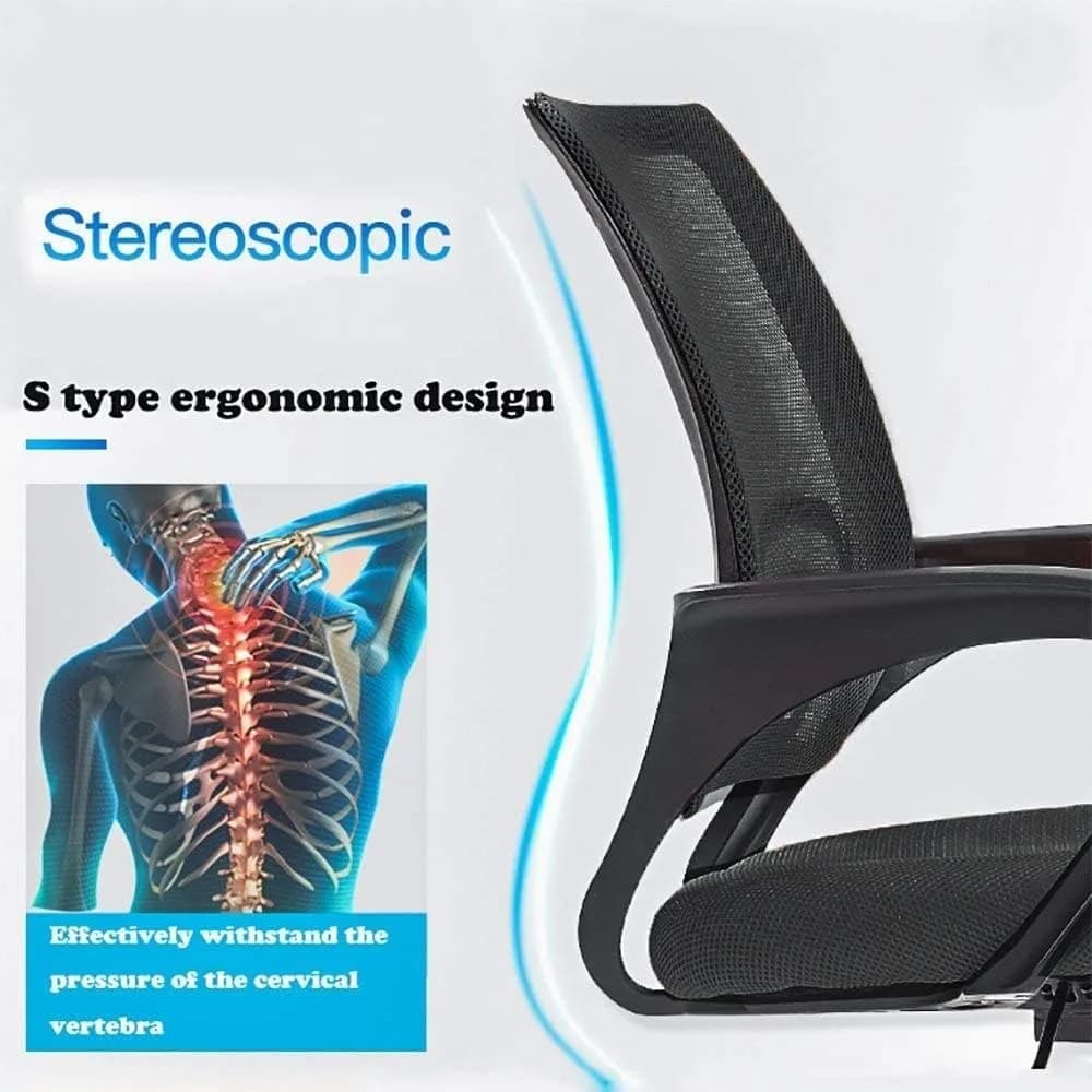 Mesh Office Chair | Back Pain Relief with Lumbar Support | Adjustable Computer Desk Chair - Thumbnail 3
