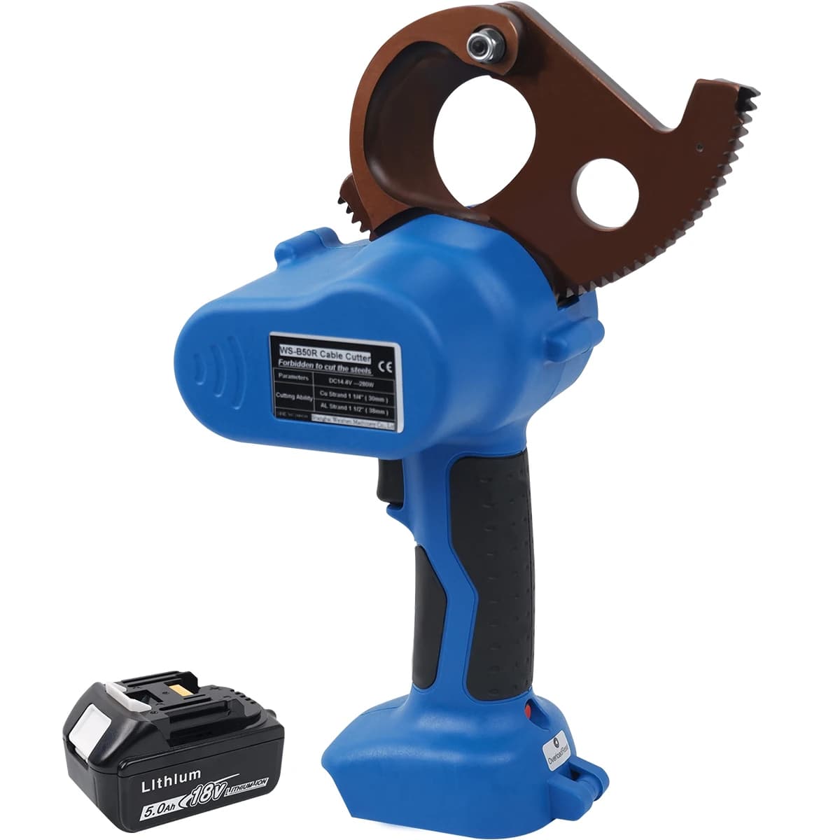 Heavy-Duty Cable Cutter | 50mm Max Shear Capacity | Portable Electric Tool - Thumbnail 5