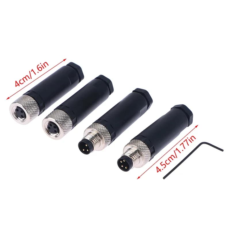 Waterproof Sensor Connector | 3-Pin & 4-Pin Flange Mount | Screw-Lock Industrial Coupling - Thumbnail 6