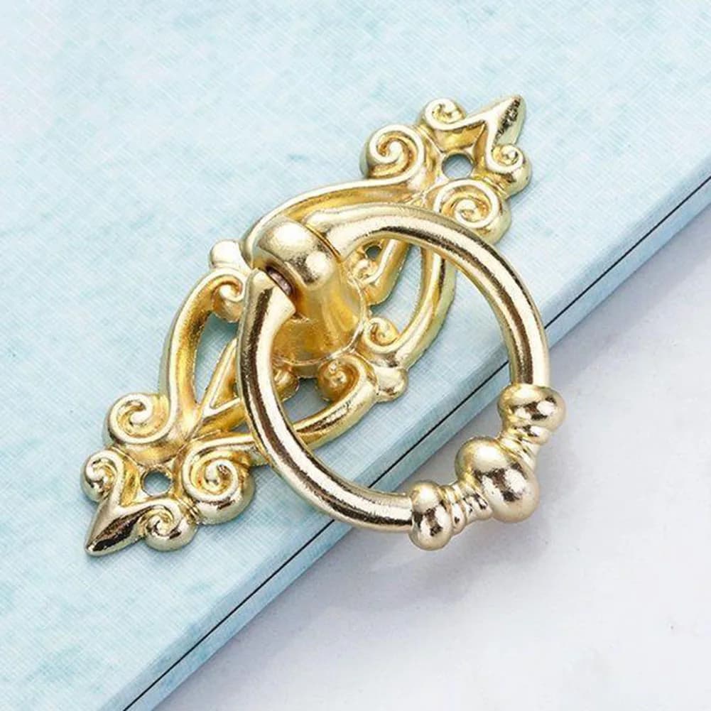 Bronze Cabinet Hardware | Vintage Ring Pulls & Knobs | Kitchen Drawer & Dresser Handles - Thumbnail 3