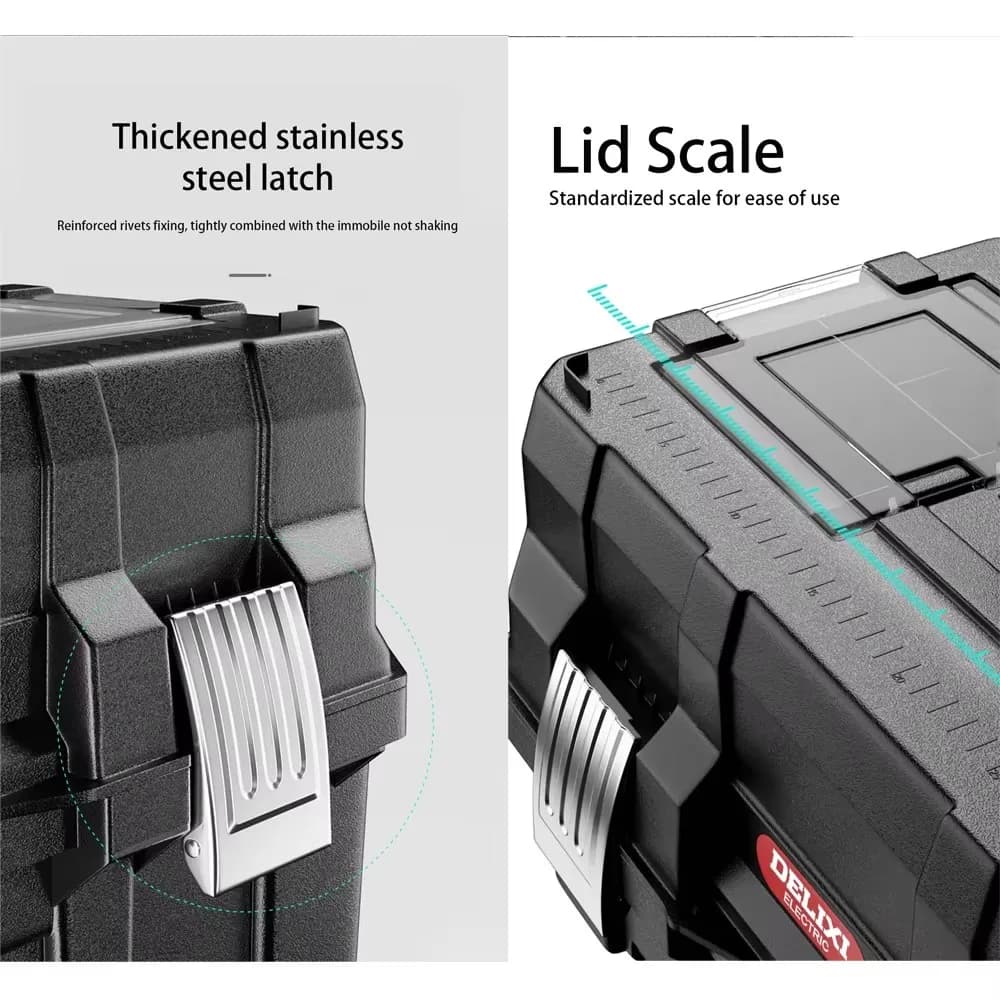 Tool Organizer Box | Thickened ABS Plastic Storage | Portable Handle Design - Thumbnail 4