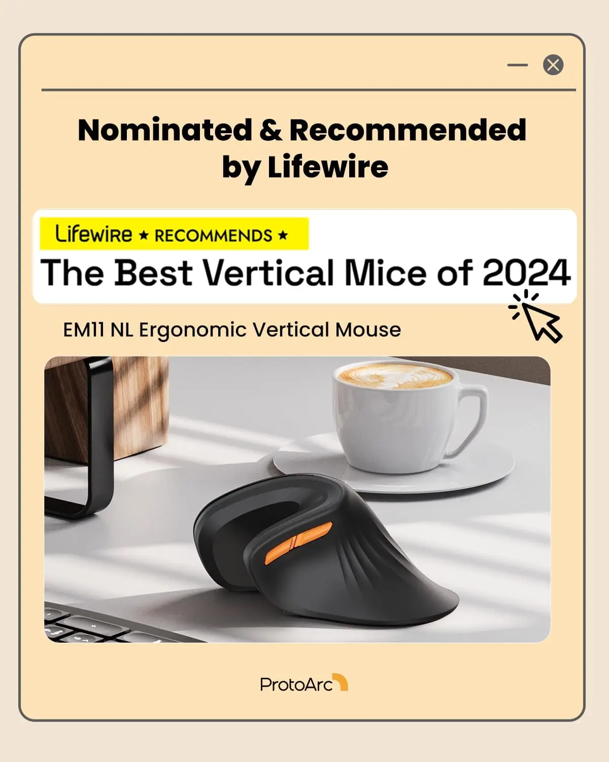 EM11 Ergonomic Vertical Mouse | Wireless Rechargeable Design | Multi-Device Connectivity - Thumbnail 4