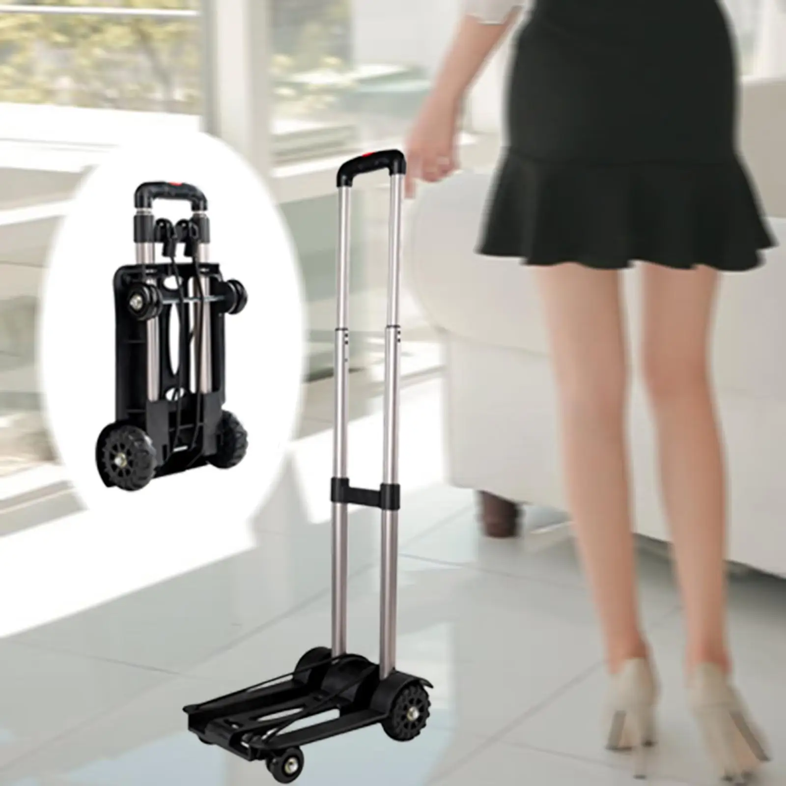 Folding Hand Truck | Heavy-Duty Stair Climbing Cart | Portable Luggage & Moving Trolley - Thumbnail 4