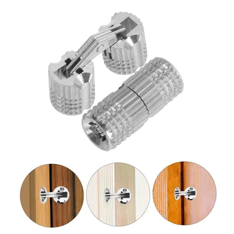 Door Hinges 8-16mm | Brass Cylindrical Invisible Hinge | Gold/Silver Furniture Hardware 1PC - Thumbnail 3