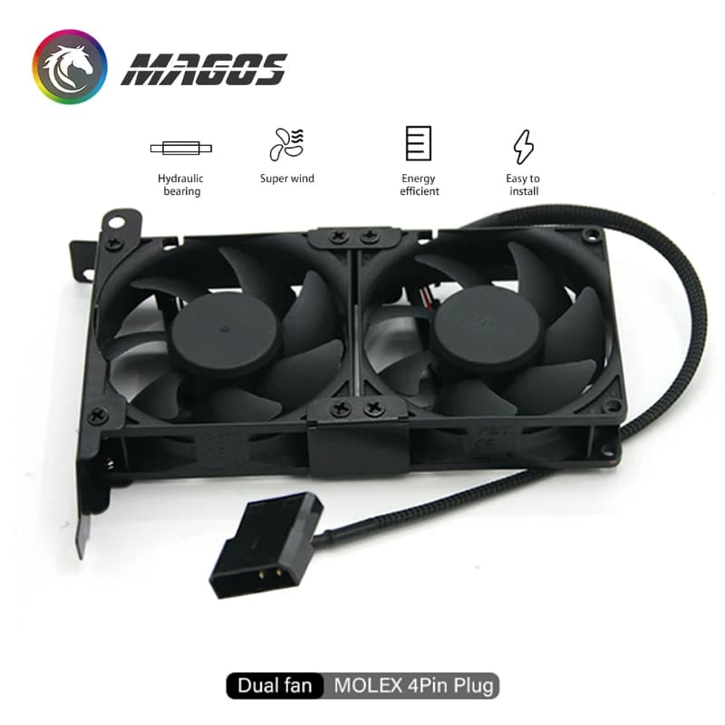 High-Performance GPU Cooling Fan | Dual & Triple 80mm Fan Options | 3-Pin & Molex 4-Pin Compatibility - Thumbnail 4