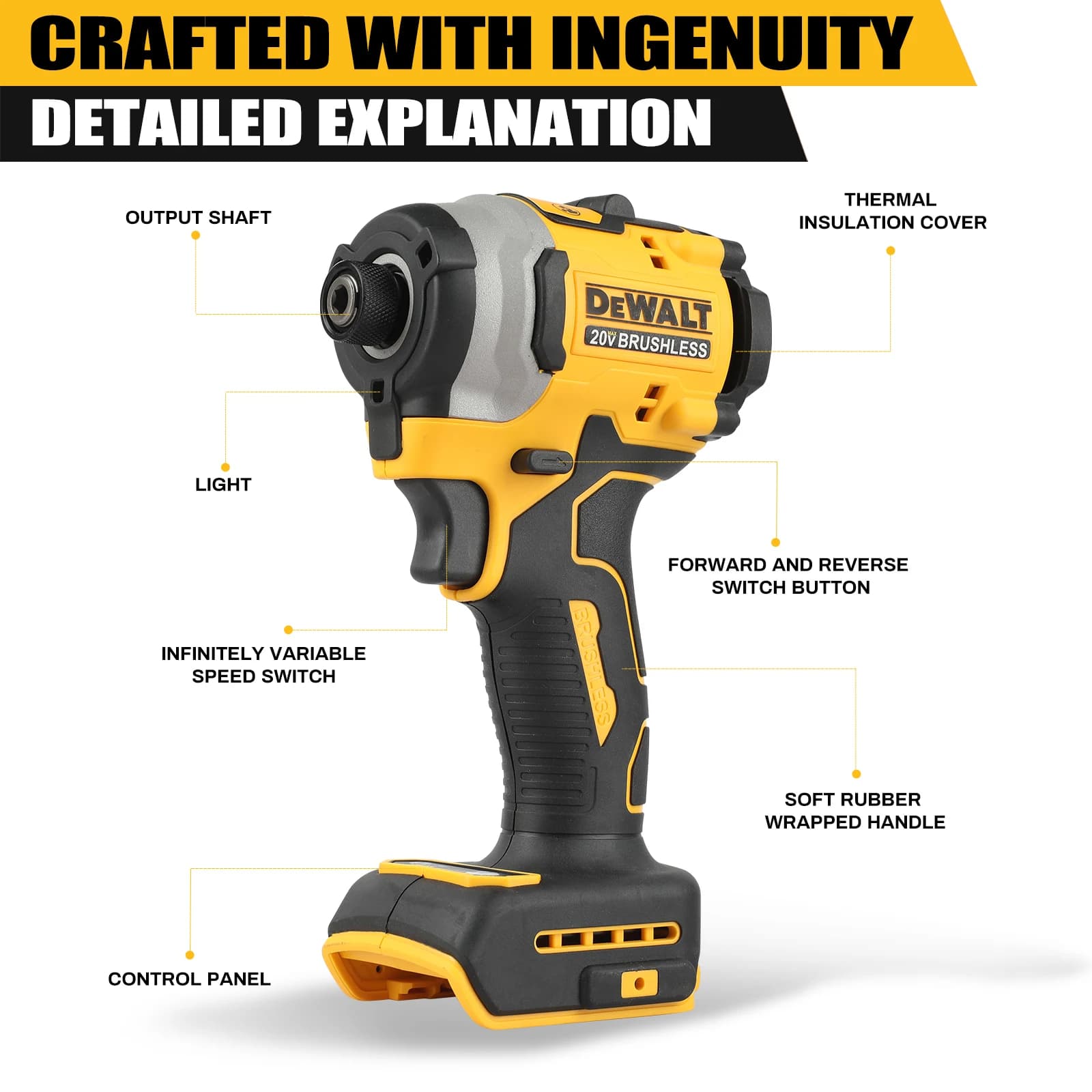 DeWalt DCD805 Brushless Cordless Drill & Impact Driver Kit | Professional-Grade Power Tools - Thumbnail 5