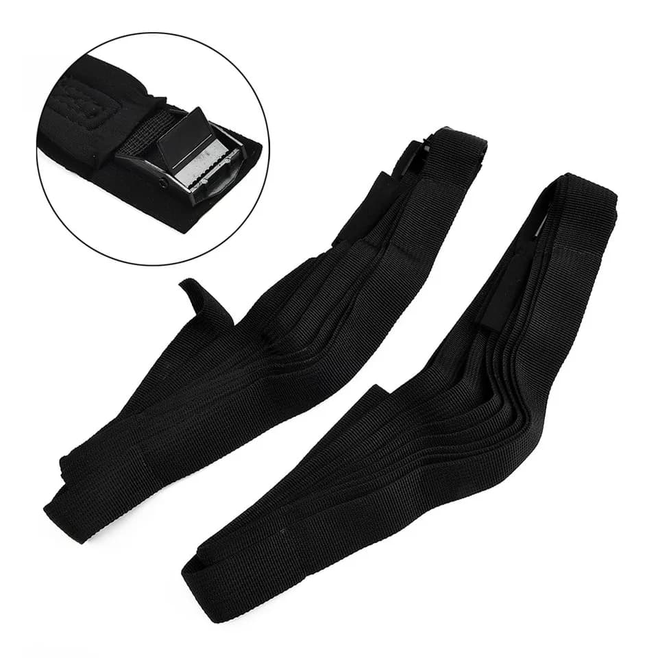 2-Pack Ratchet Strap Set | 3m x 2.5cm Tie-Downs | Metal Buckle Lashing - Thumbnail 5