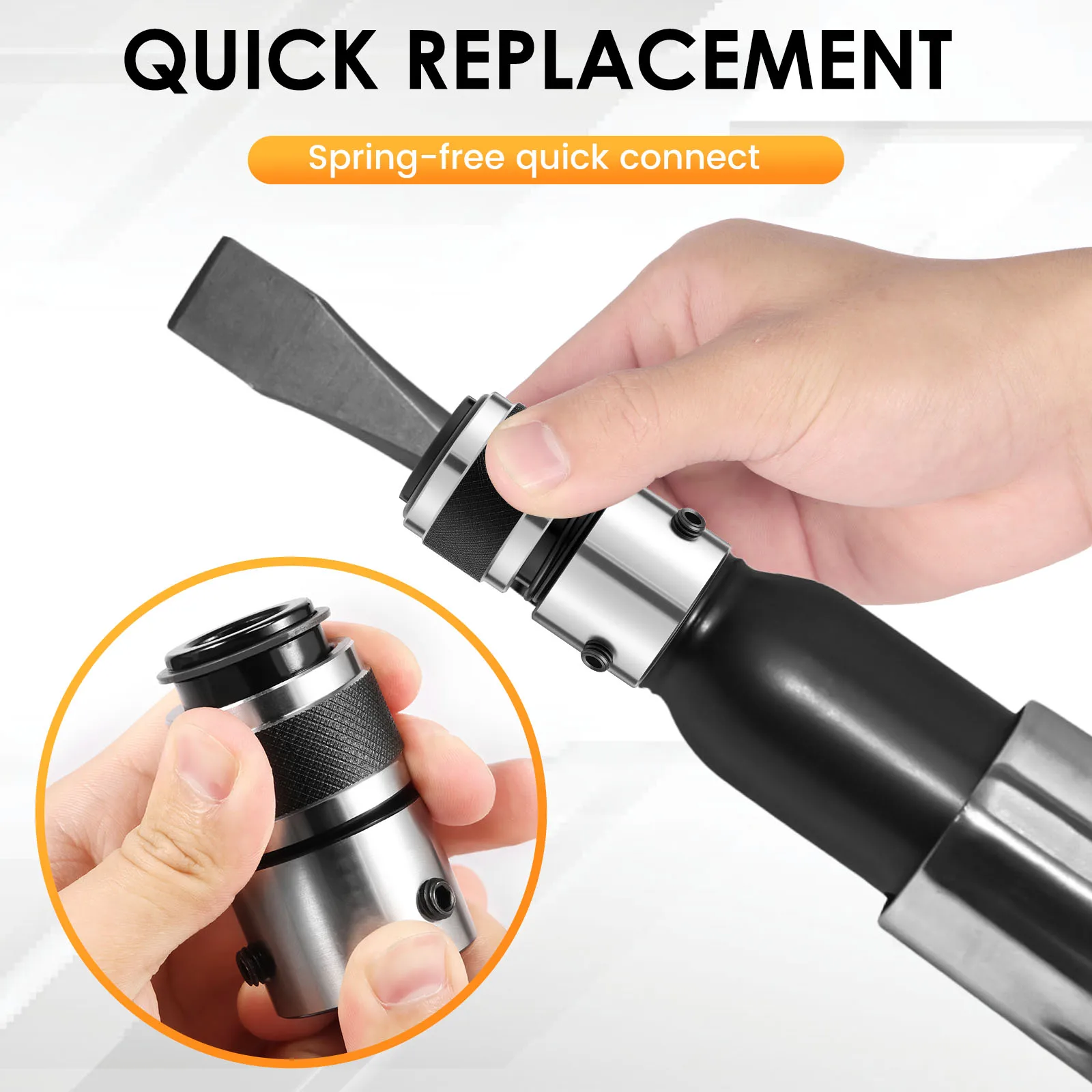 Air Hammer Retaining Quick Change Chuck Compact Air Hammer Quick Change Retainer Stable Air Chisel Spring Retainer for Fixing - Thumbnail 5