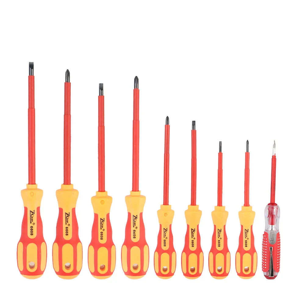 Insulated Screwdriver Set | Magnetic Bit Driver with Phillips & Slotted Bits for Electricians - Thumbnail 5
