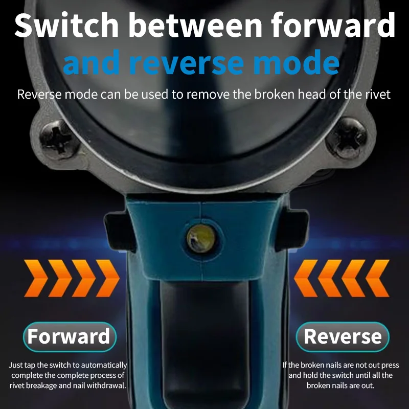 Makita 18V Brushless Cordless Rivet Gun | Automatic Rivet Nut Tool with LED Work Light - Thumbnail 5