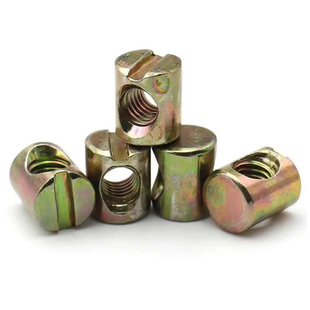 Set of 6 or 12 barrel bolts with cross dowel nuts in M4, M5, M6, and M8 sizes for furniture assembly applications.