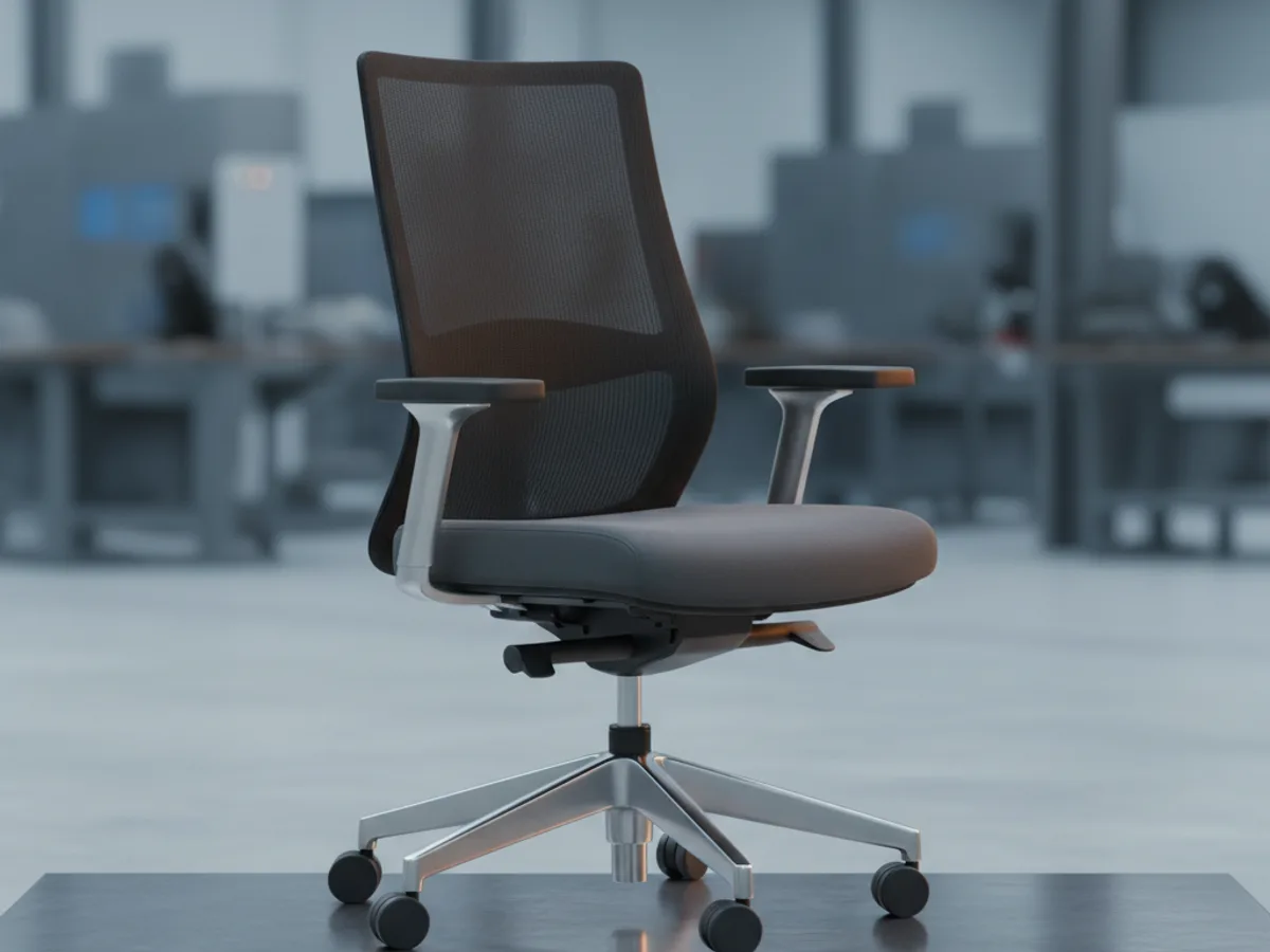 High back executive office chair with a mesh backrest, adjustable armrests and five star castor base